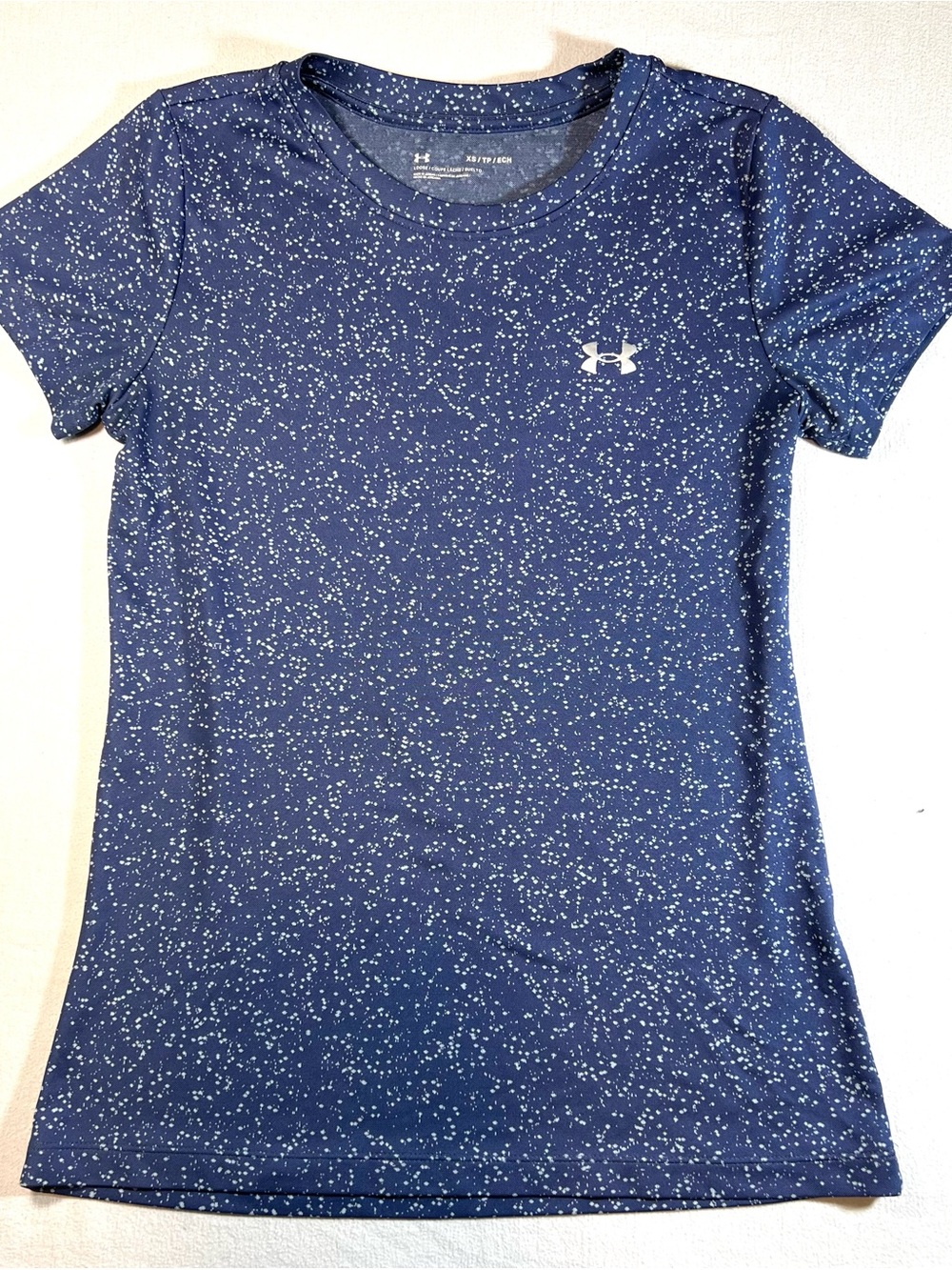 Under Armour Women's Navy with White Speckle Short-Sleeve Performance Tee